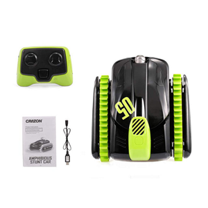  ماشین کنترلی تانک دوزیست آب و خاک سبز Amphibious Car Waterproof Remote Control 1:16 -اسباب بازی